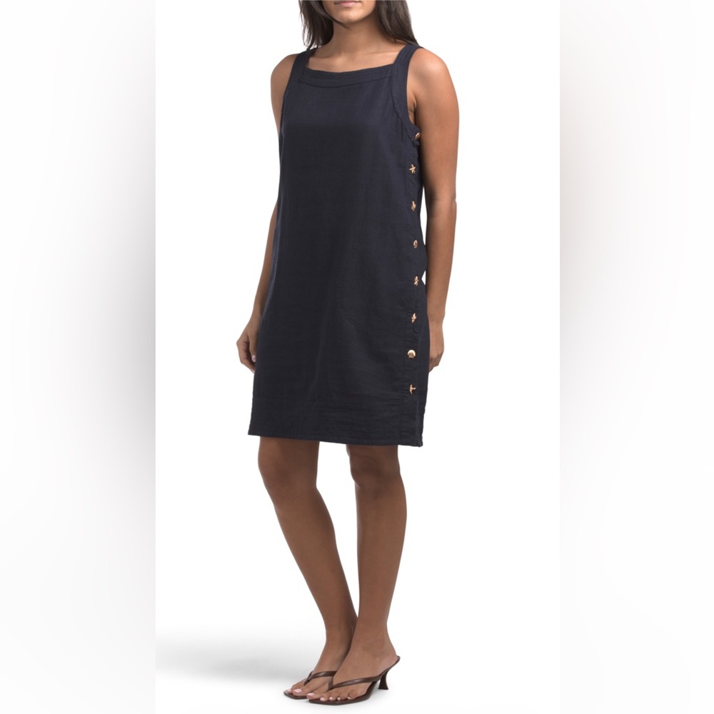 Cynthia Rowley Blue Sleeveless Dress Shift Dress Nautical Beach Dress Large NWT
